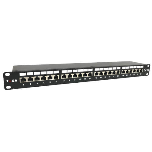CAT6A 24-Port Shielded Unloaded Patch Panel, TN5203PPC6A24PSH