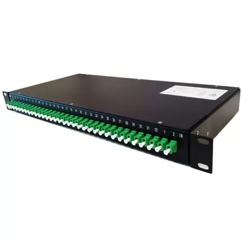 Fiber Optic Splitter Panel, 19″ Rack-mount, LC/APC, 2:32 Splitter, 1 Instance TN7406SP19RLC