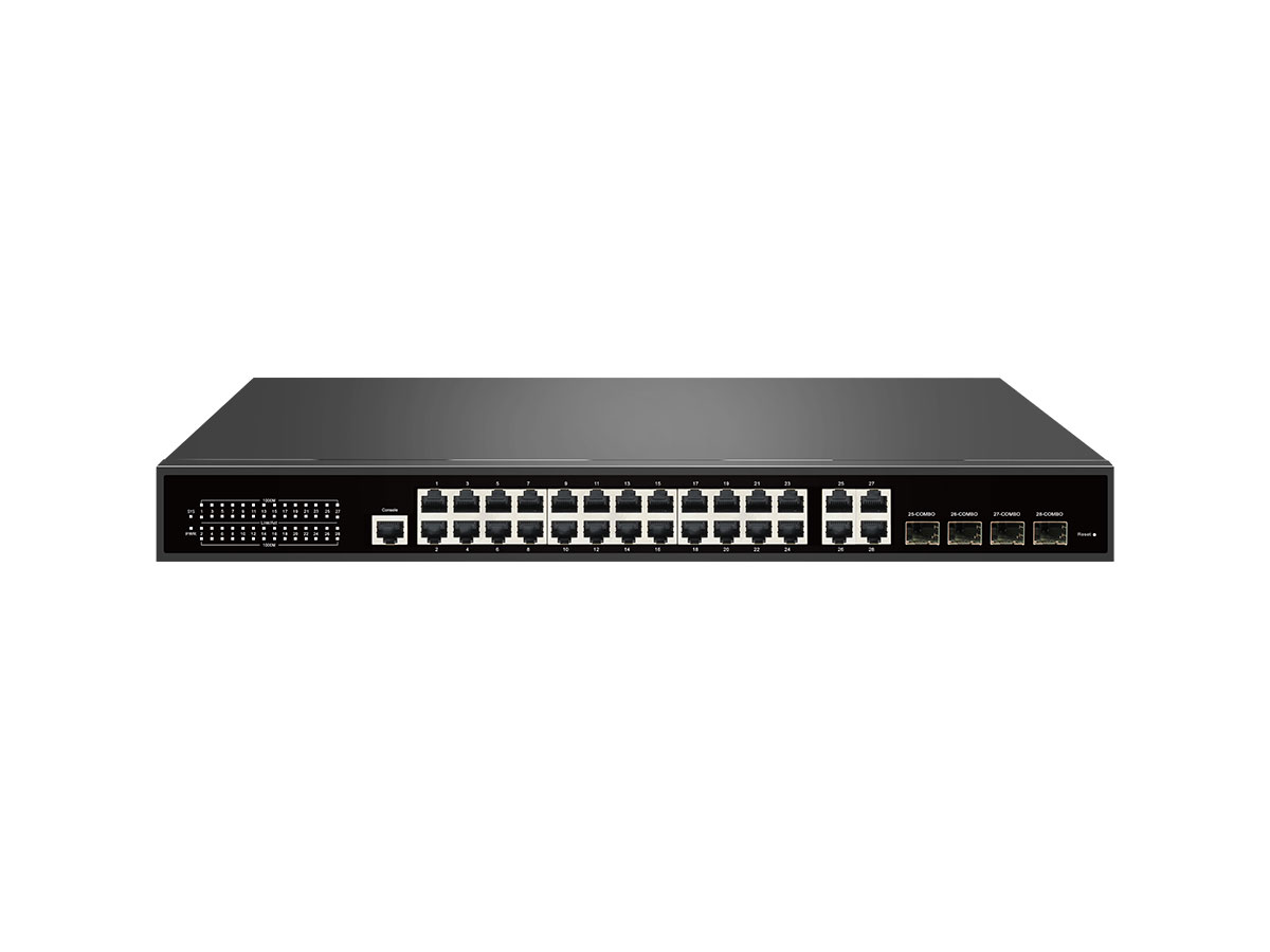 24 RJ45 +4 Combo Gigabit Ports Managed Switch