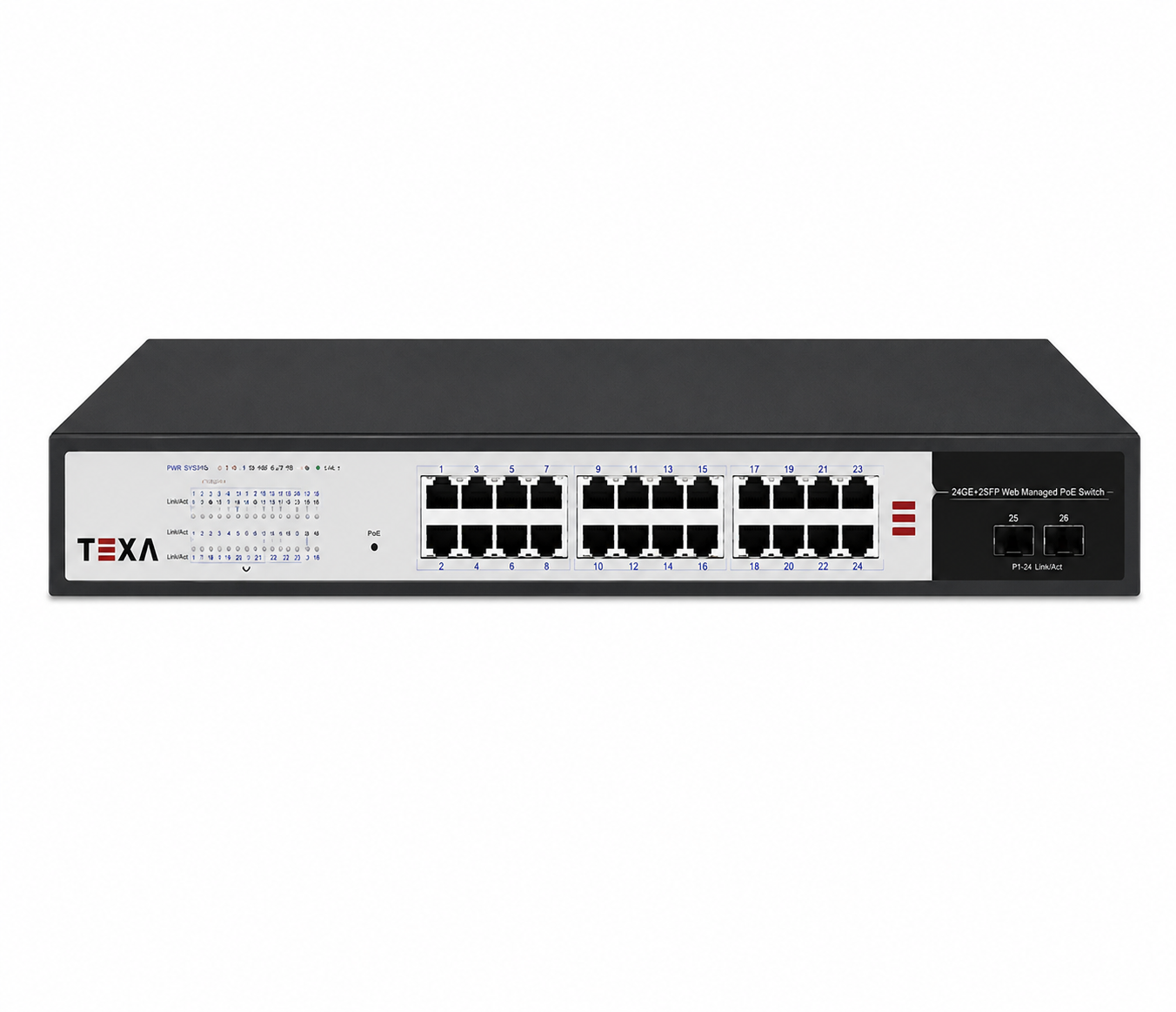 26-Port 2.5G Uplink L2+ Managed Ethernet POE Switch